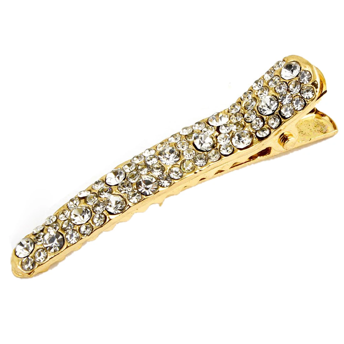 Bling Стразы Декор золотой тон металла Аллигатор Hairclip|hairclip|hairclip metal |