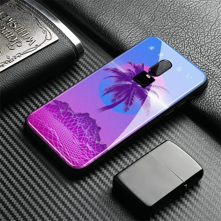 Neon Retrowave 80s винтажный абстрактный чехол из закаленного стекла 1+ 6 Мягкий силиконовый чехол для телефона, чехлы для OnePlus 6 6T 7T Pr
