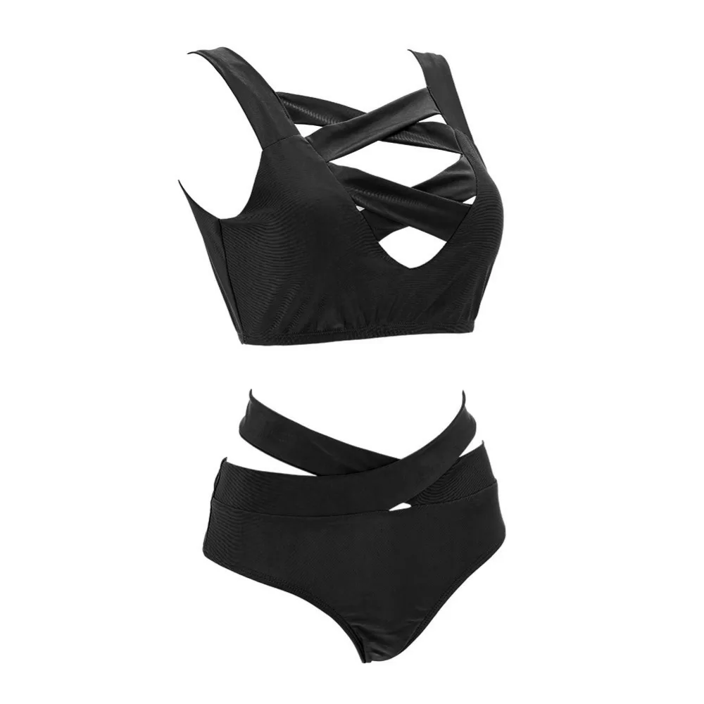 2018 сексуальный комплект танкини на бретелях женский купальник с вырезами шорты