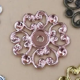 Rose Gold Plated BoYuTe 100 шт 7 цветов 20 мм металлическая Латунь Филигрань Подвески в форме цветов Diy ювелирные аксессуары штампованная для скрапбукинга - Цвет: Rose Gold Plated