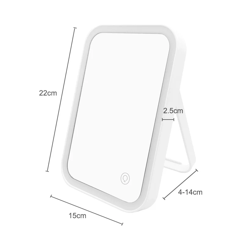 Led Light Makeup Mirror Home Desktop Charging ABS 3.7V/1.48W Folding With Lights Table Mirrors Cosmetic Lamp | Красота и здоровье