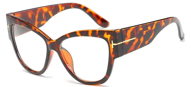 leopard clear lens Роскошные модные брендовые дизайнерские женские солнцезащитные очки кошачий глаз, женские солнцезащитные очки с градиентными точками, большие Oculos feminino de sol - Цвет линз: leopard clear lens