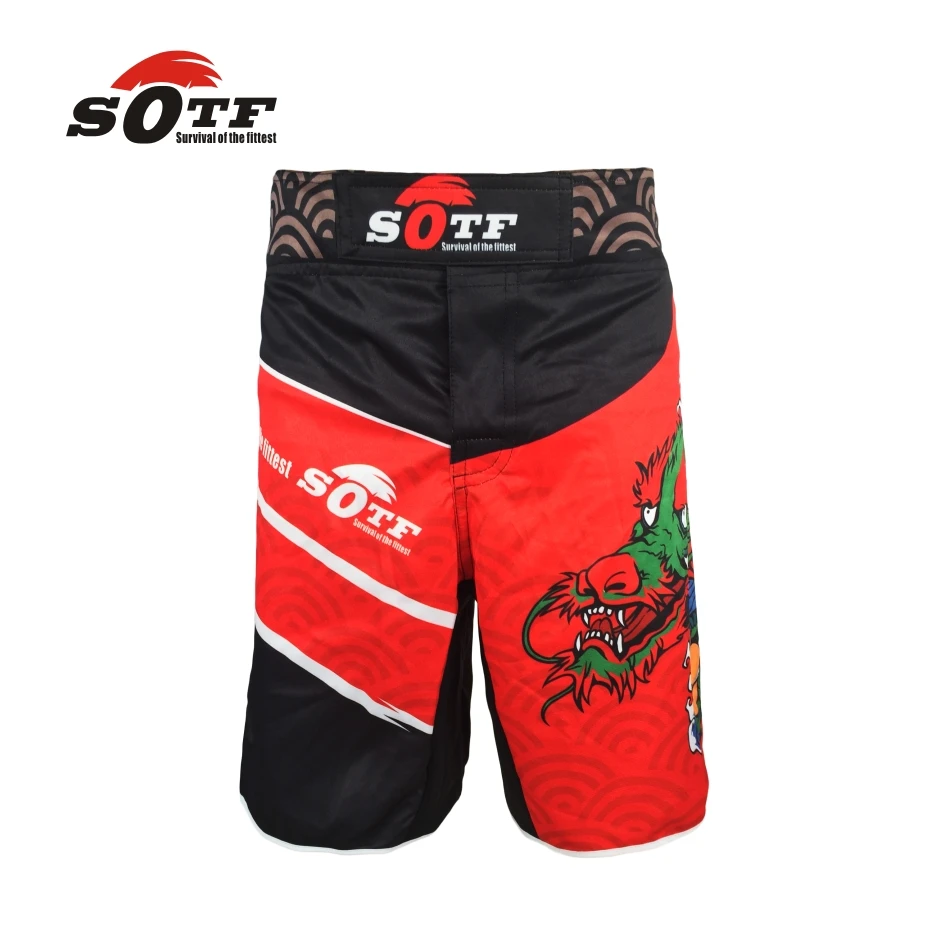 SOTF Red Dragon Edition b спортивные дышащие хлопковые боксерские шорты mma тайские для