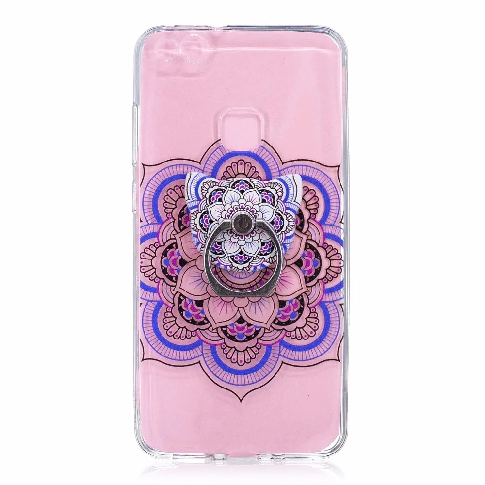 Case For Huawei P10 Lite Phone Protective Cases Soft Transparent Silicone Finger Ring Back Cover |