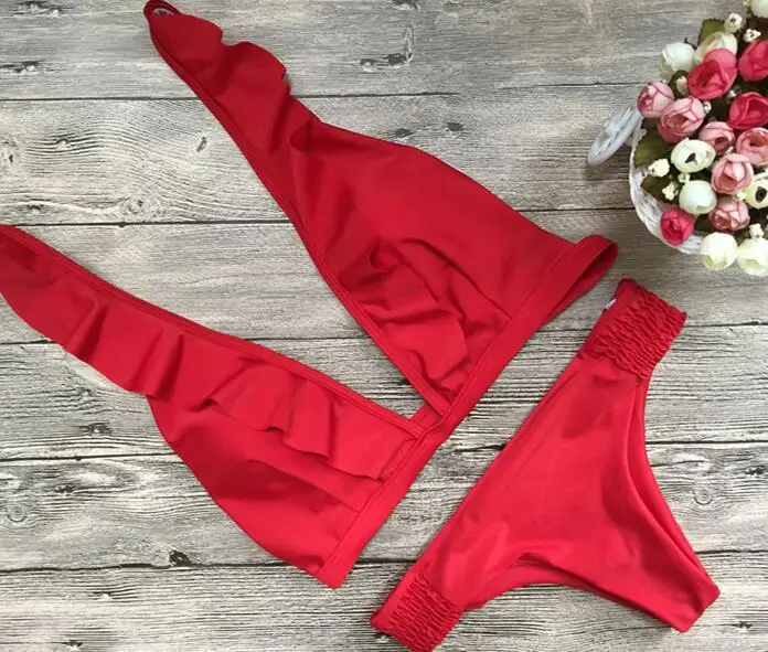 2018 New Solid Color Bikini Set Swimsuit For Women | Женская одежда