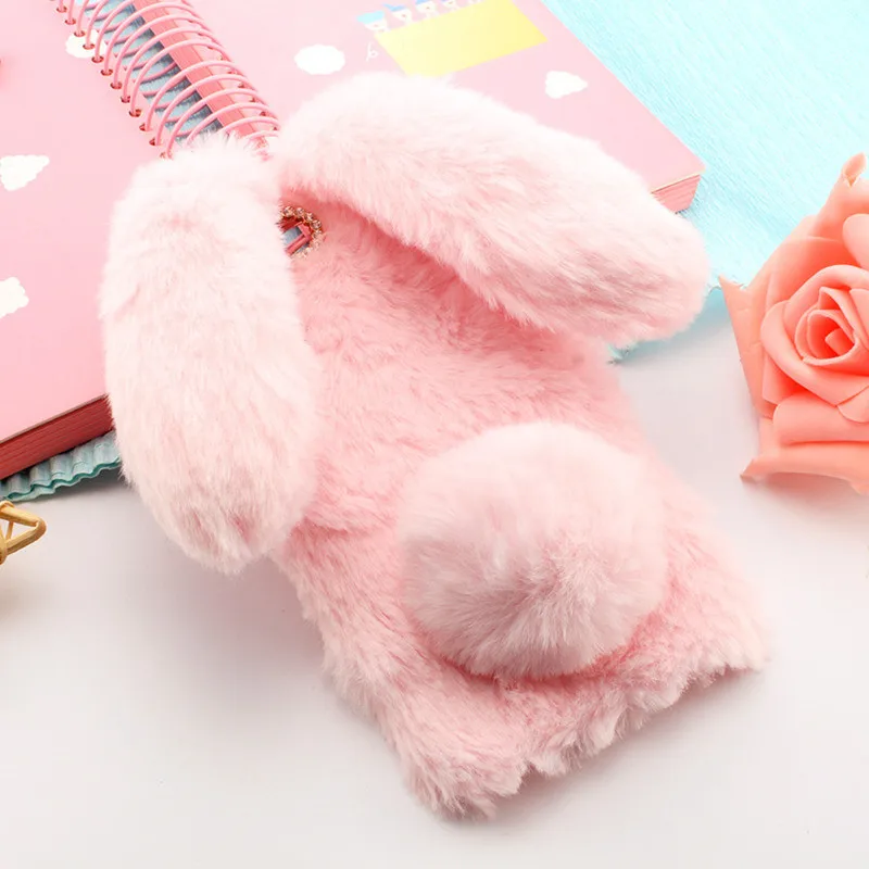 Fluffy Rabbit Fur hair cases For Oneplus X 5 6 3 T Soft phone bag case shell for 6t 3t 5t bling diamond coque warm cover |