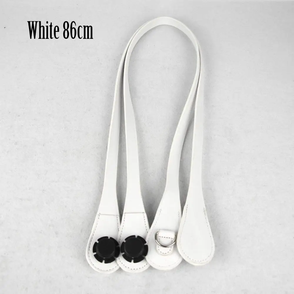 white 86cm Новинка, тонкие ручки 51 см, 86 см, с d-образной пряжкой, с Каплевидным концом, искусственная кожа, ручки для OBag, цепочка, подвеска для EVA O Bag Body - Цвет: white 86cm