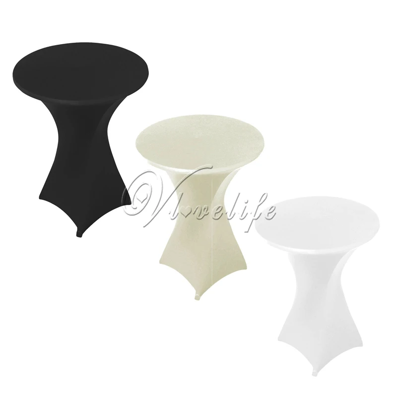 10 шт. белый/черный/слоновая кость 60 см/80 см лайкра стрейч спандекс скатерть для