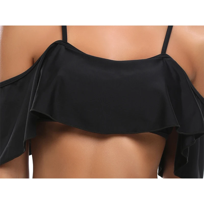 Женский купальник Detector бикини с высокой талией и рюшами сексуальное пуш апом