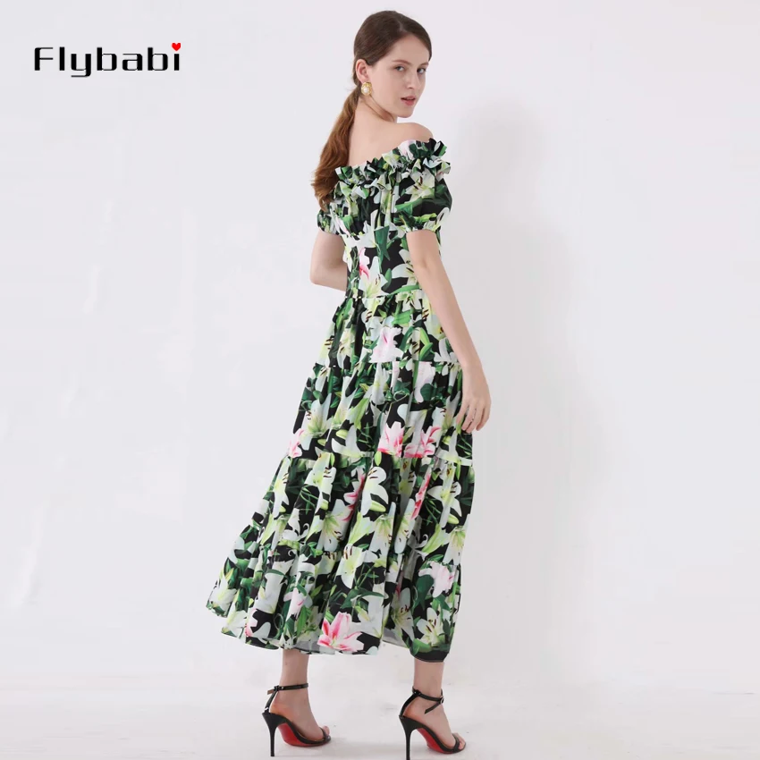 Платье-трапеция с коротким рукавом и вырезом лодочкой большого размера | Женская