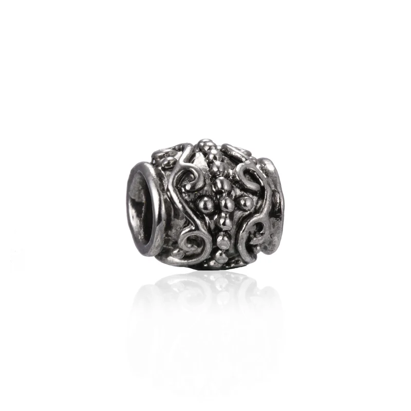

European Loose Metal Beads Alloy Spacer Charms Fashion DIY Making Bracelet Bangle Snake Chain Big Hole Jewelry Accessories