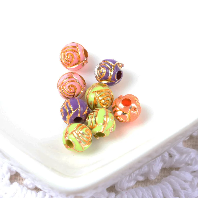 2018 новый смешанный цвет золотые полосы цветок разделительные бусины для