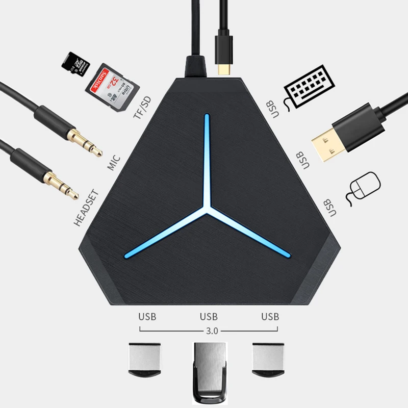 Внешний концентратор USB 2 0 3 с 6 портами звуковая карта шумоподавление адаптер для