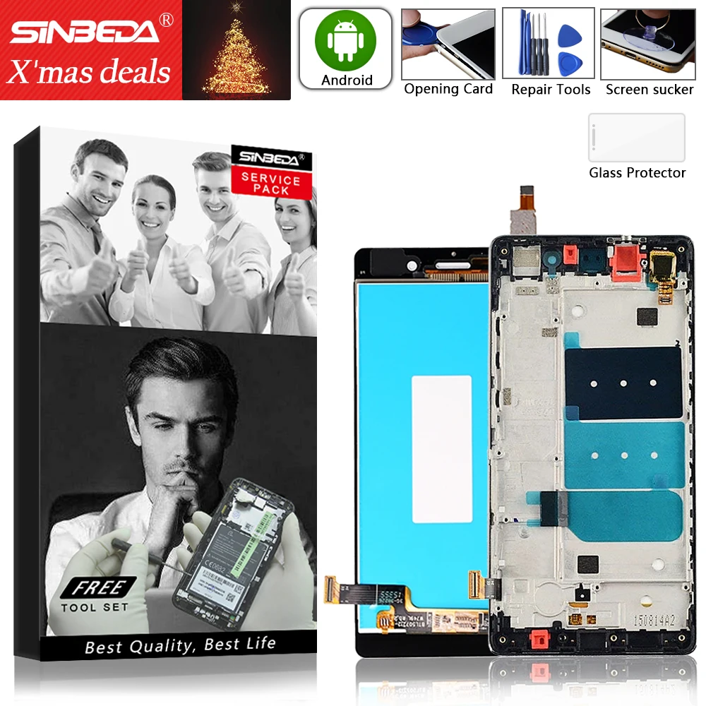 Sinbeda для Huawei P8 Lite ЖК дисплей сенсорный экран в сборе с цифровым преобразователем
