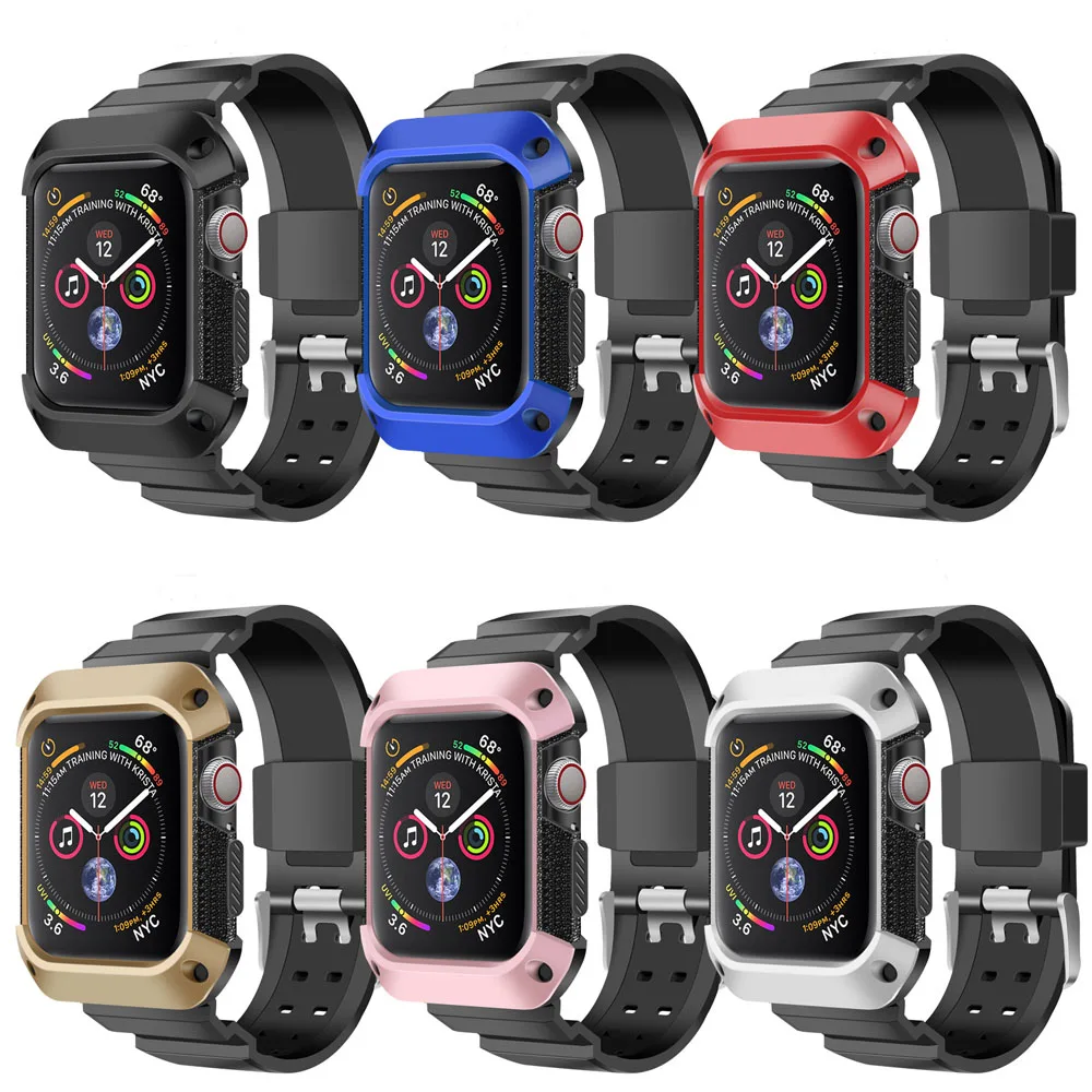 Спортивный ремешок для часов 44 мм 40 iwatch 4 прочный защитный чехол из ТПУ и браслет
