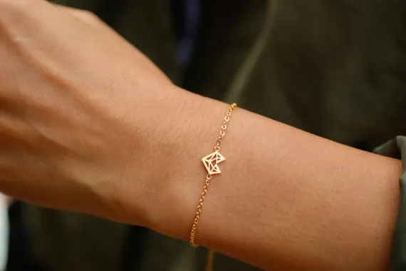 1 шт настоящая распродажа Омаров трендовая цепочка оригами голова лисы золотой