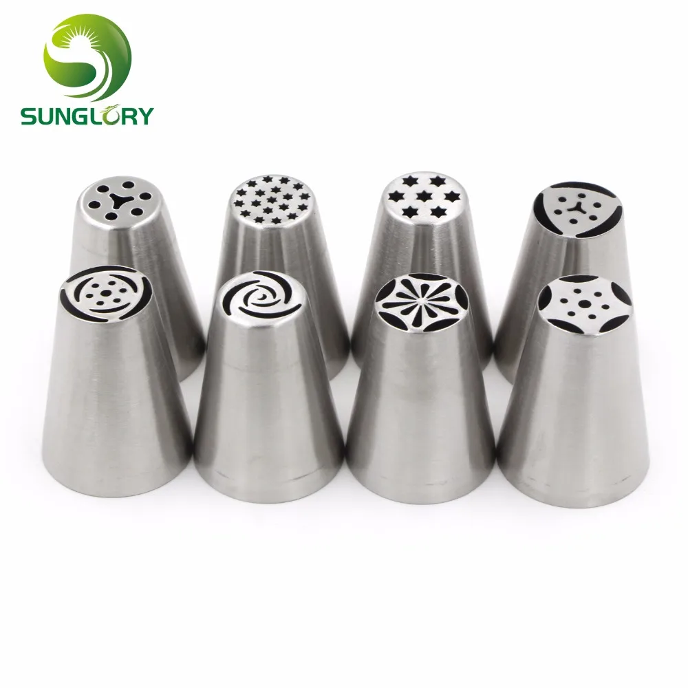 Маленький размер русские тюльпаны сопла цветок 8 шт из нержавеющей стали глазурь