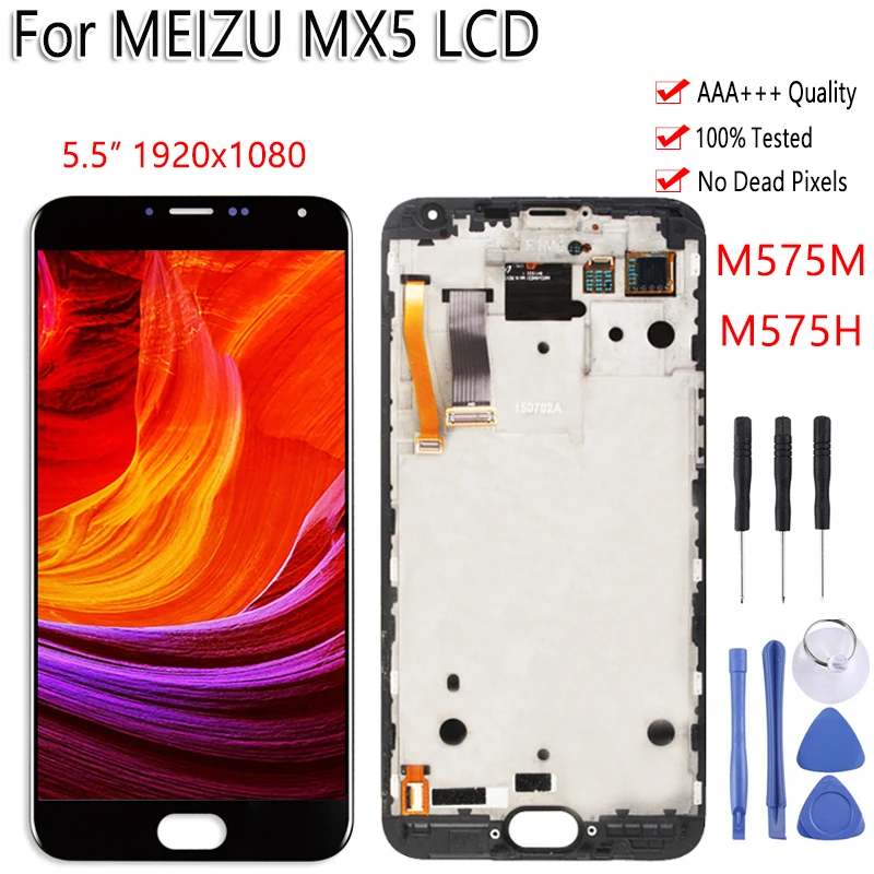 5," AMOLED для MEIZU MX5 M575M M575H ЖК-дисплей кодирующий преобразователь сенсорного экрана в сборе запасная часть протестированные Бесплатные инструменты