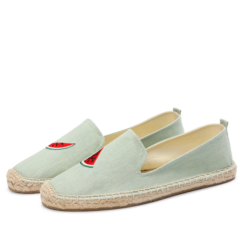 OUDINIAO/милые слипоны на плоской подошве Женские эспадрильи Парусиновые кроссовки