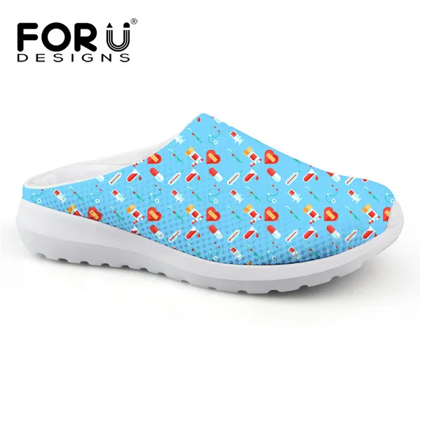 FORUDESIGNS/Женская обувь; милые босоножки на платформе с принтом медсестры; модный дышащий сетчатый Sandalias для женщин; zapatos - Цвет: CC4066CA