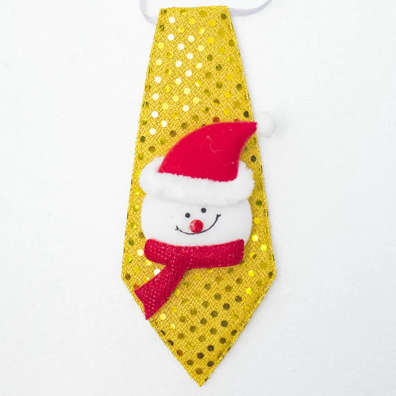 Рождество детей шеи галстук Санта Клаус Снеговик с пайетками украшения