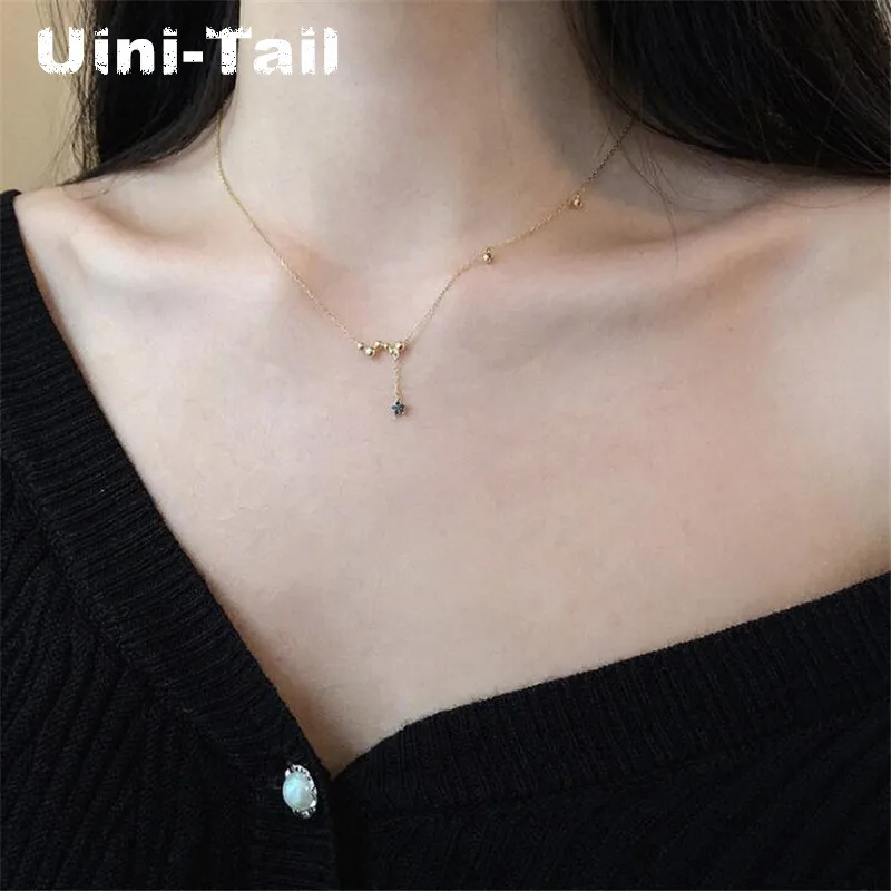 Uini Tail 2019 новое женское серебряное ожерелье в горошек со звездами Корейском стиле