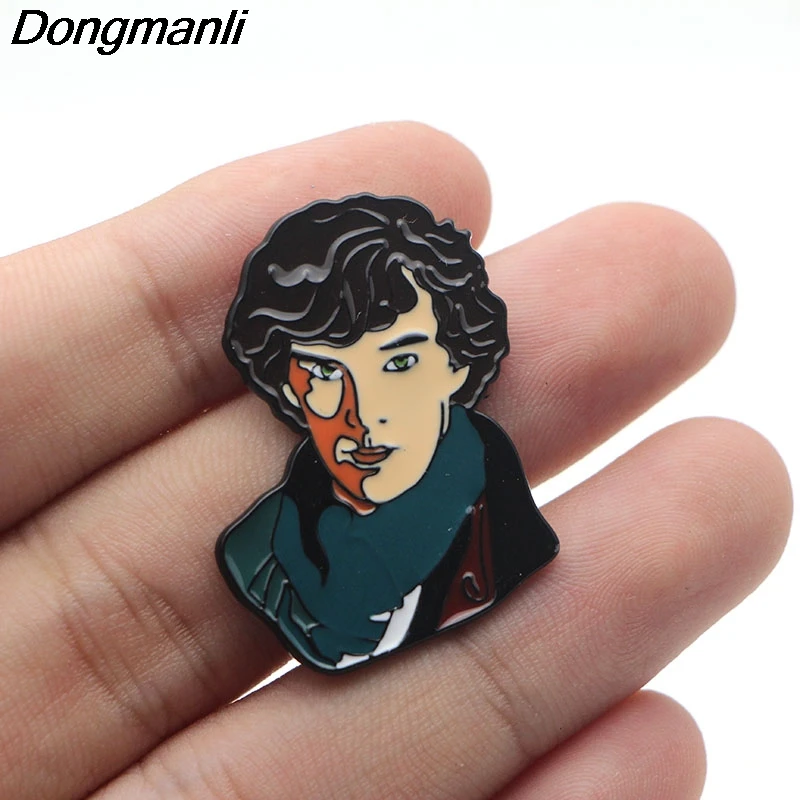 P3068 Dongmanli Бенедикт камбербатч крутые металлические эмалированные булавки и броши для женщин и мужчин нагрудные булавки рюкзак сумки шляпа значок подарки