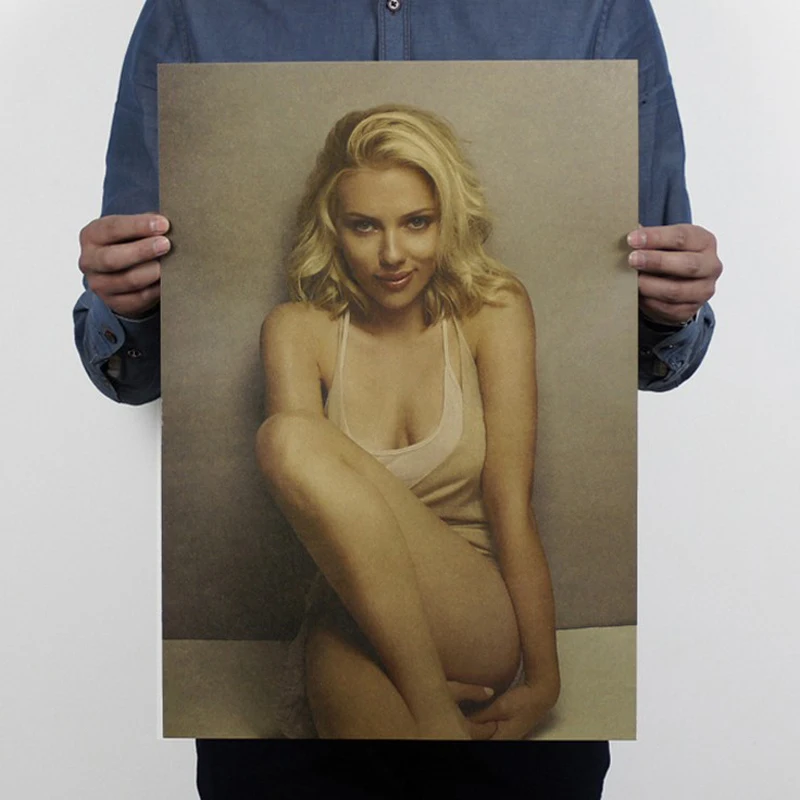 Scarlett Johansson/Актер фильм звезда/крафт-бумага/кафе/Бар плакат/Ретро плакат/декоративная живопись 51x35,5 см