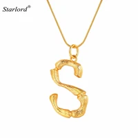 initial letter s necklace snake chain gold alphabet jewelry statement personalized women gift big bamboo letter charm p9092