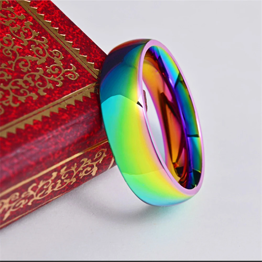 LGBT кольца Титановый стальной Свадебный группа для мужчин женщин Радуга