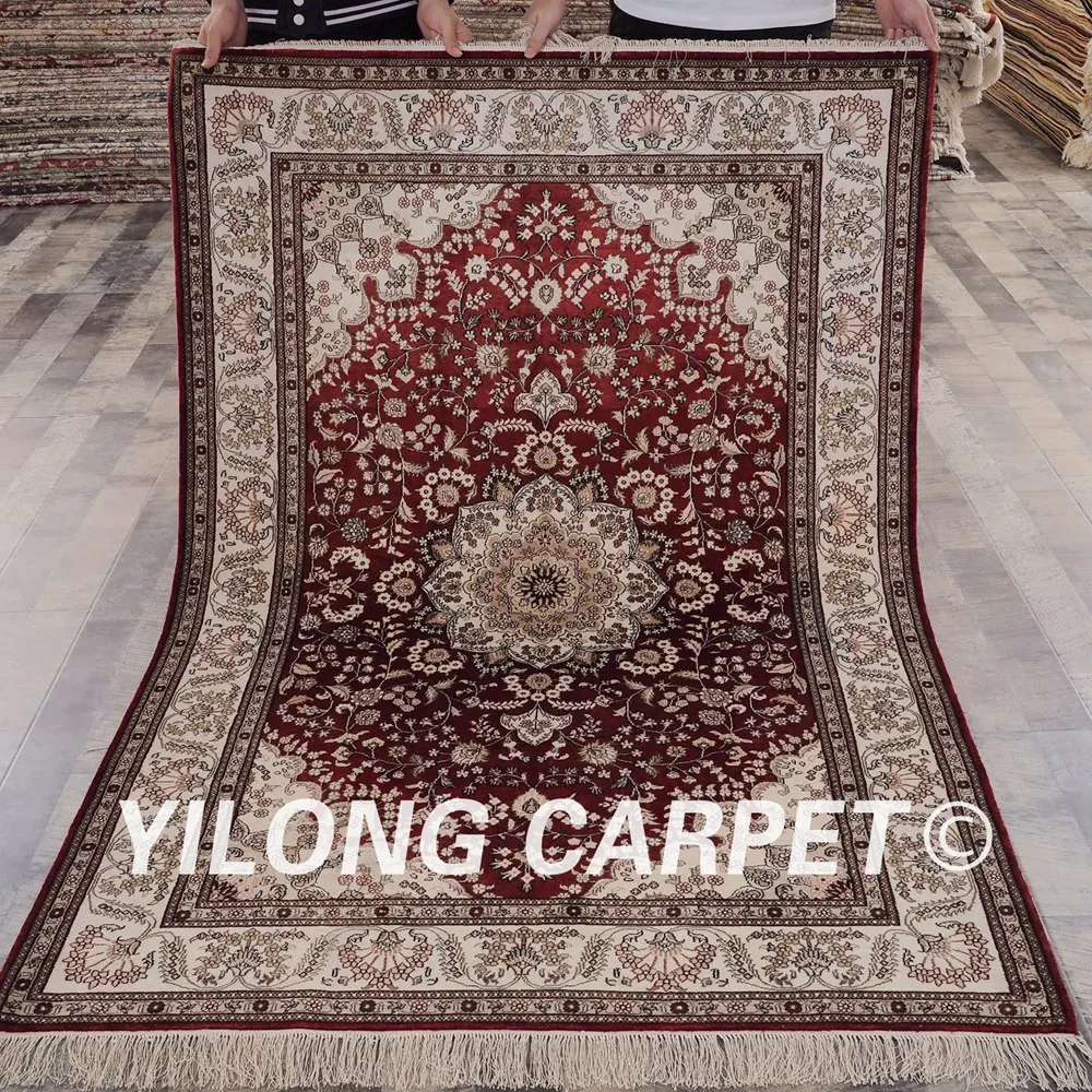 YILONG 4 'x 6' традиционный красный персидский Vantage ковер ручной работы (YHW683B4x6) |