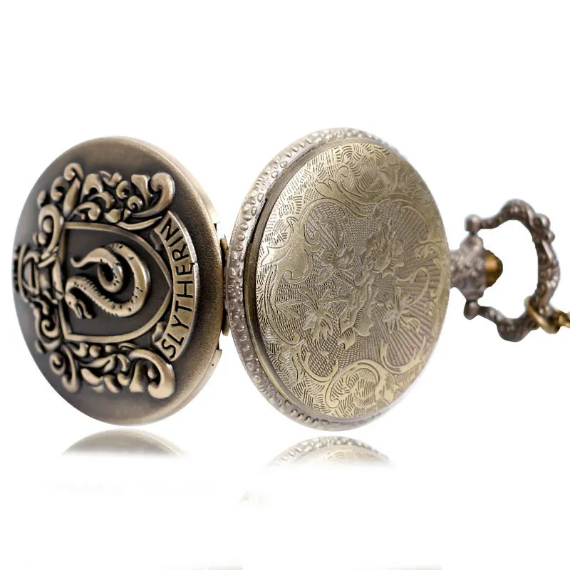 Cool Birthday Gift School Badge Vintage Pocket Watch Snake Retro Necklace for Women Men with Chain Reloj De Bolsillo | Наручные часы