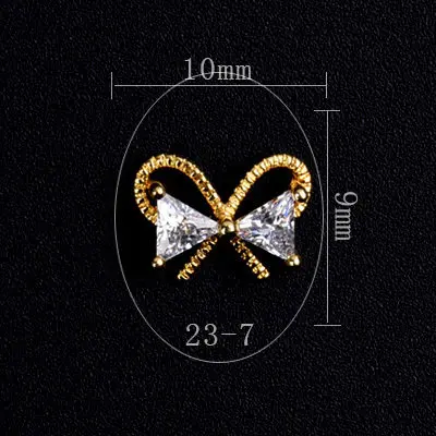 7 Новинка, 10 шт., 3D, сплав, циркон, украшение для ногтей, роскошный, циркон, кристалл, кисточка, ногти, ювелирное изделие, высший уровень, для ногтей, красота, амулеты - Цвет: 7