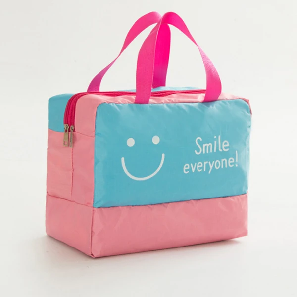 Blue smiley face Модная Мужская и Женская дорожная водонепроницаемая сумка для хранения, сумка для путешествий из ткани Оксфорд, сумка для плавания, пляжная сумка - Цвет: Blue smiley face