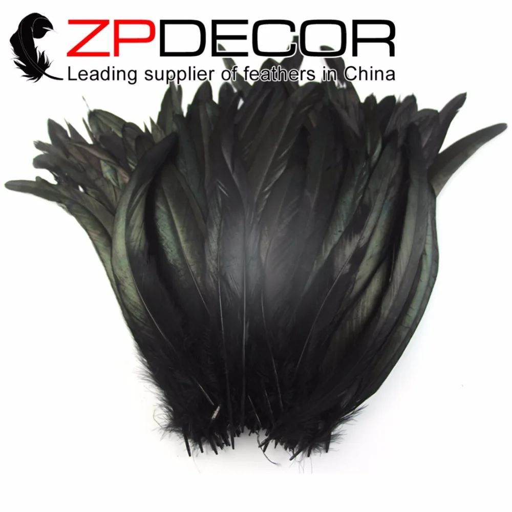 ZPDECOR 100 шт./пакет 25-30 см(10-12ich) подходит для ручной и сортировки Wholease красивое обесцвечивание черный Петух Coque хвостовые перья для свадьбы