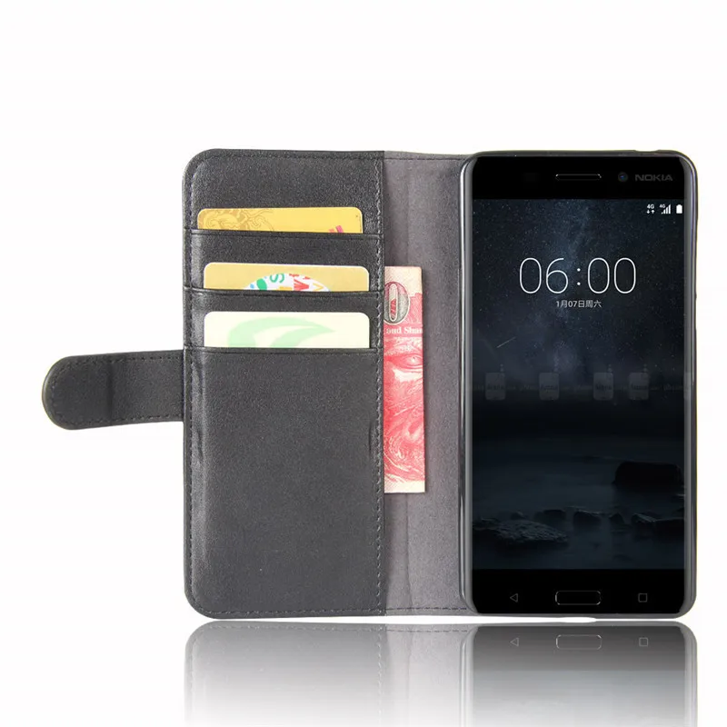 Чехол из натуральной кожи для Nokia 6 чехол с держателем карт чехол-портмоне