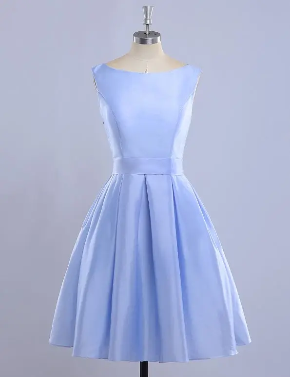 Vestido madrinha новые атласные трапециевидные Мятные зеленые оранжевые синие фиолетовые платья подружки невесты длиной до середины икры sukienka wesele реальное изображение - Цвет: blue purple