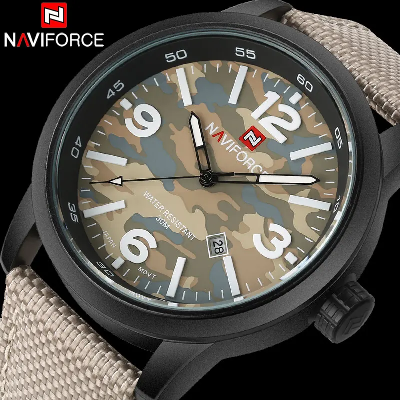 NAVIFORCE Брендовые мужские Аналоговые кварцевые часы s наручные Авто Дата Военные