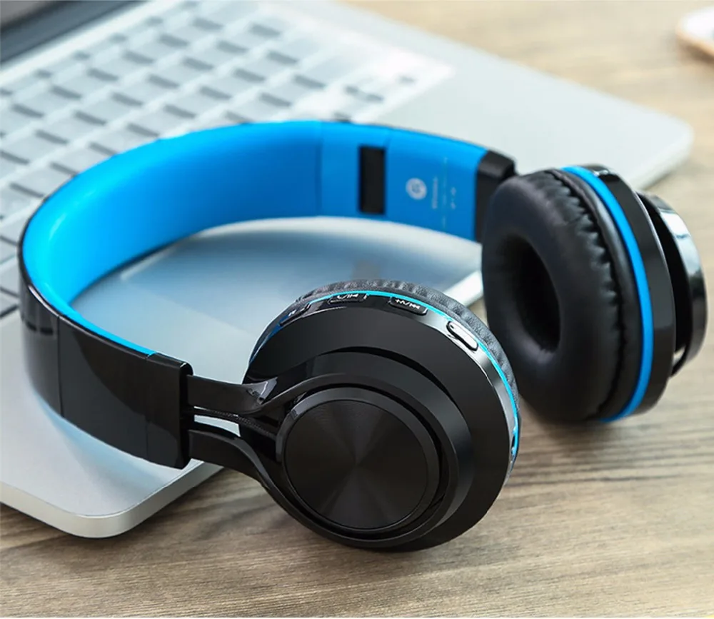 Bluetooth наушники, Ralyin Складные стерео беспроводные Bluetooth наушники на ухо с микрофоном и регулятором громкости, беспроводной