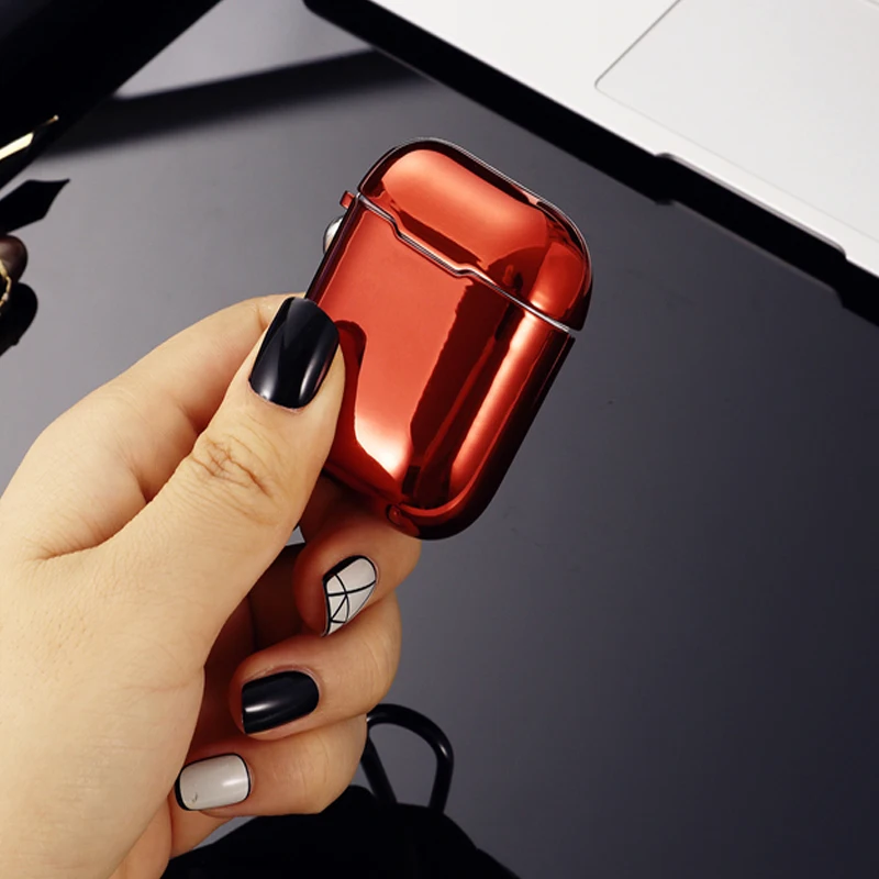 Покрытие TPU наушники чехол для Airpods всего тела и гальваническим покрытием, яркие мягкие наушники чехол для Airpods с защитой от повреждений и кольцом-держатель с защитой от потери