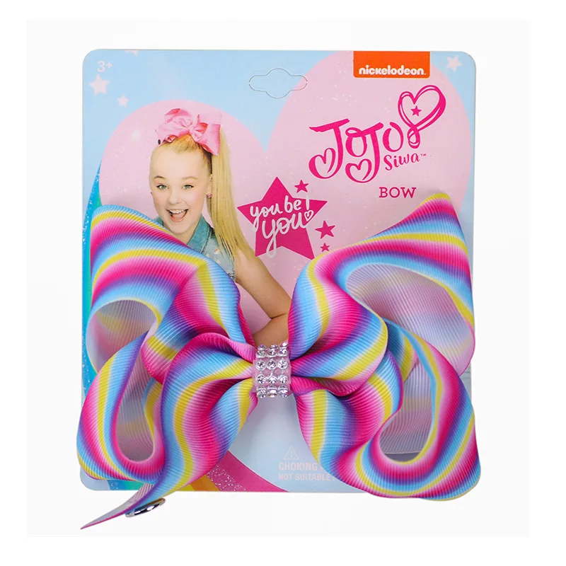 12 Девочки JoJo Siwa банты для волос с крокодил блестящие 5 дюймов Радуга Аллигатор горный хрусталь заколки для волос Детские аксессуары - Цвет: 12