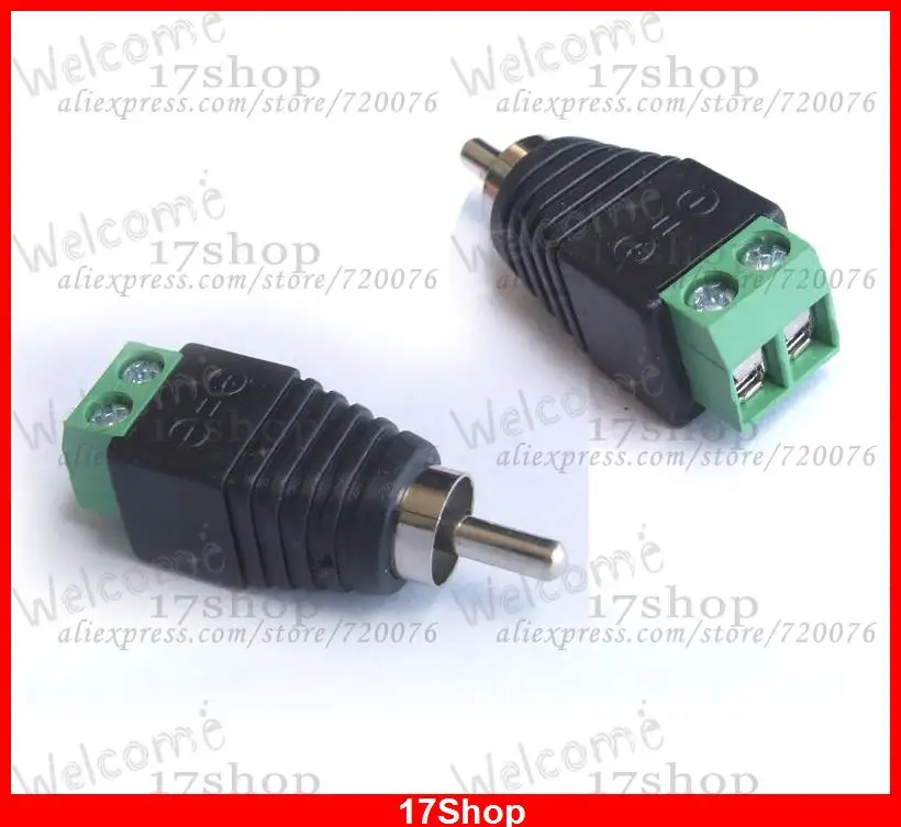 

100PCS male RCA plug Terminals for Video Monitor via twisted pair Connector