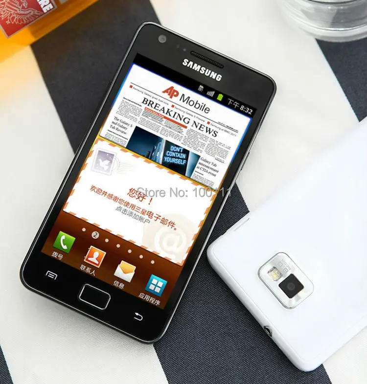 Оригинальный samsung Galaxy S2 I9100 мобильный телефон разблокирован 3g 8MP android двухъядерный