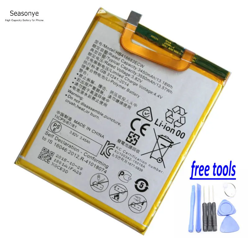 Seasonye 1x HB416683ECW 3450 mAh/13.18Wh сменная батарея + инструменты для Huawei Google Ascend Nexus 6 P H1511 H1512