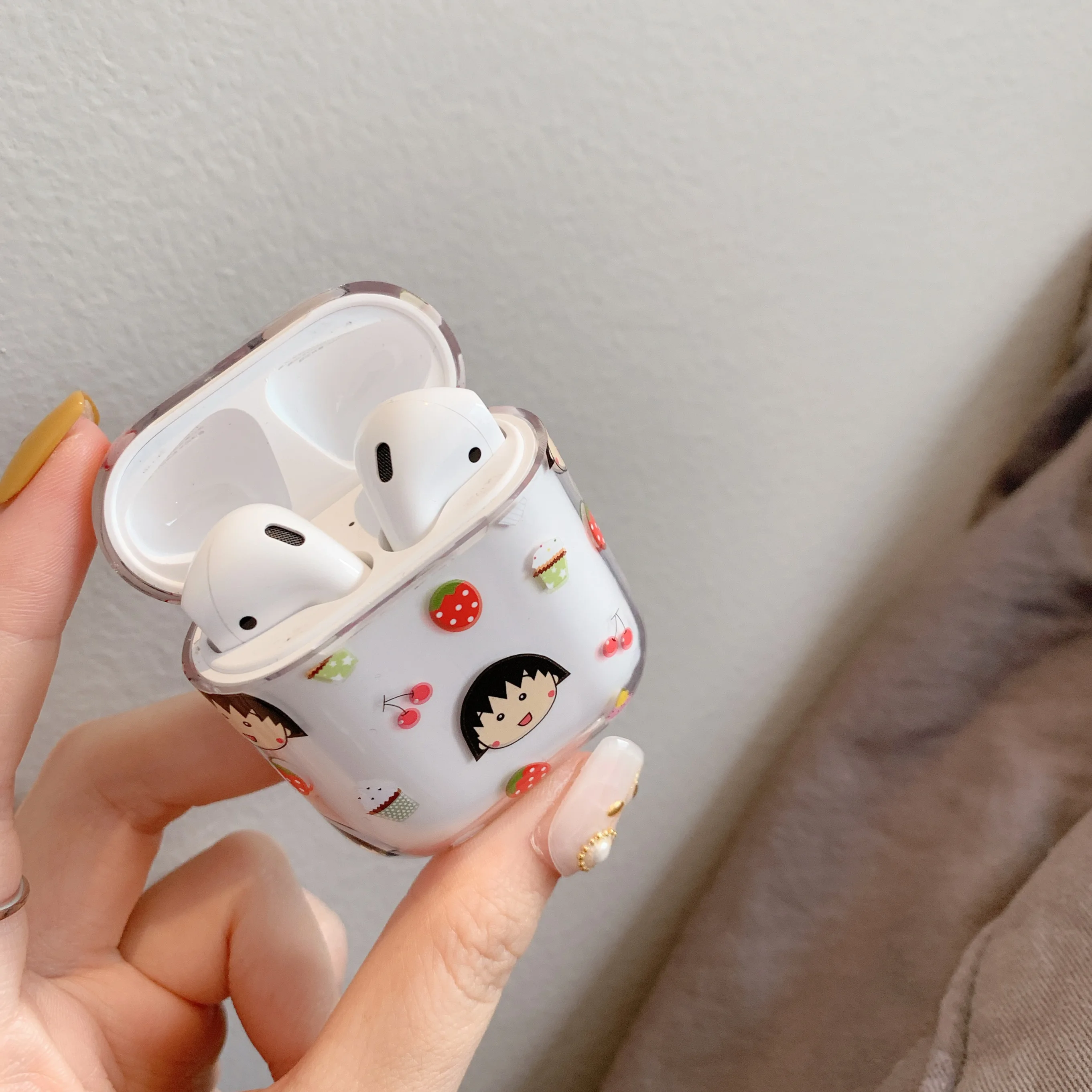Maruko Прозрачный чехол для Airpods прекрасный сладкий японский девушка chibi идеальный дизайн для Apple Airpods2 Bluetooth наушники чехол