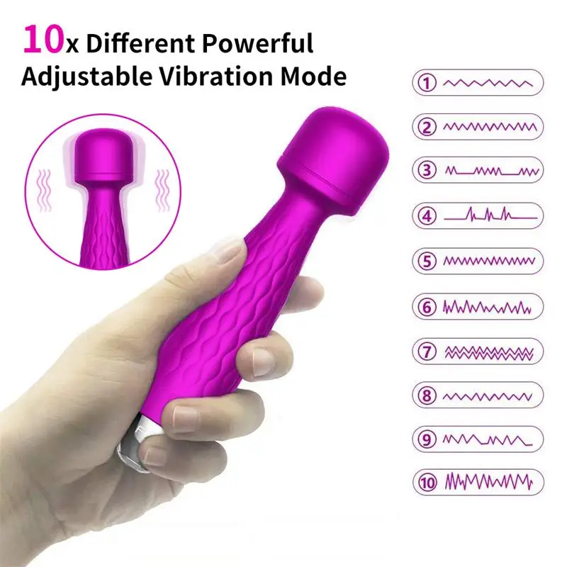 Вибратор G Spot AV эротический USB Перезаряжаемый Волшебная палочка массажер
