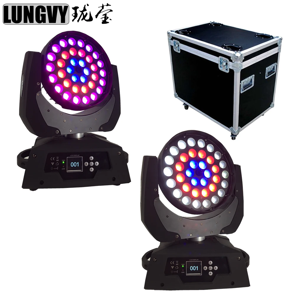 Бесплатная доставка 2 шт./лот упаковочный кофр Guangzhou Led Moving Head 36x18 Вт Zoom Dj Party ночной