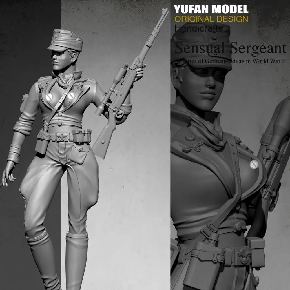 1/35 50 мм Женский Снайпер смолы фигурки солдат модель комплект красота стрелок Неокрашенный комплект Самостоятельно собранный