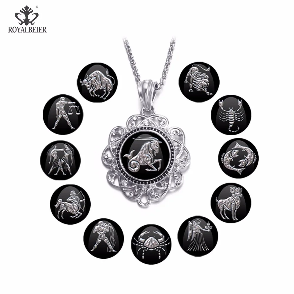 

Royalbeier 1pcs Snap Button Necklace constellation Pendant Necklace 18mm Snap Button Neckalces DIY Chain Jewelry For Women Men