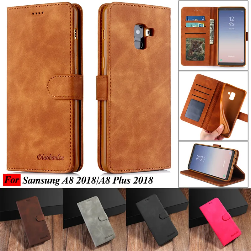 Чехол для Hoesje Samsung A8 2018 роскошный брендовый кожаный чехол-бумажник чехол Galaxy Plus